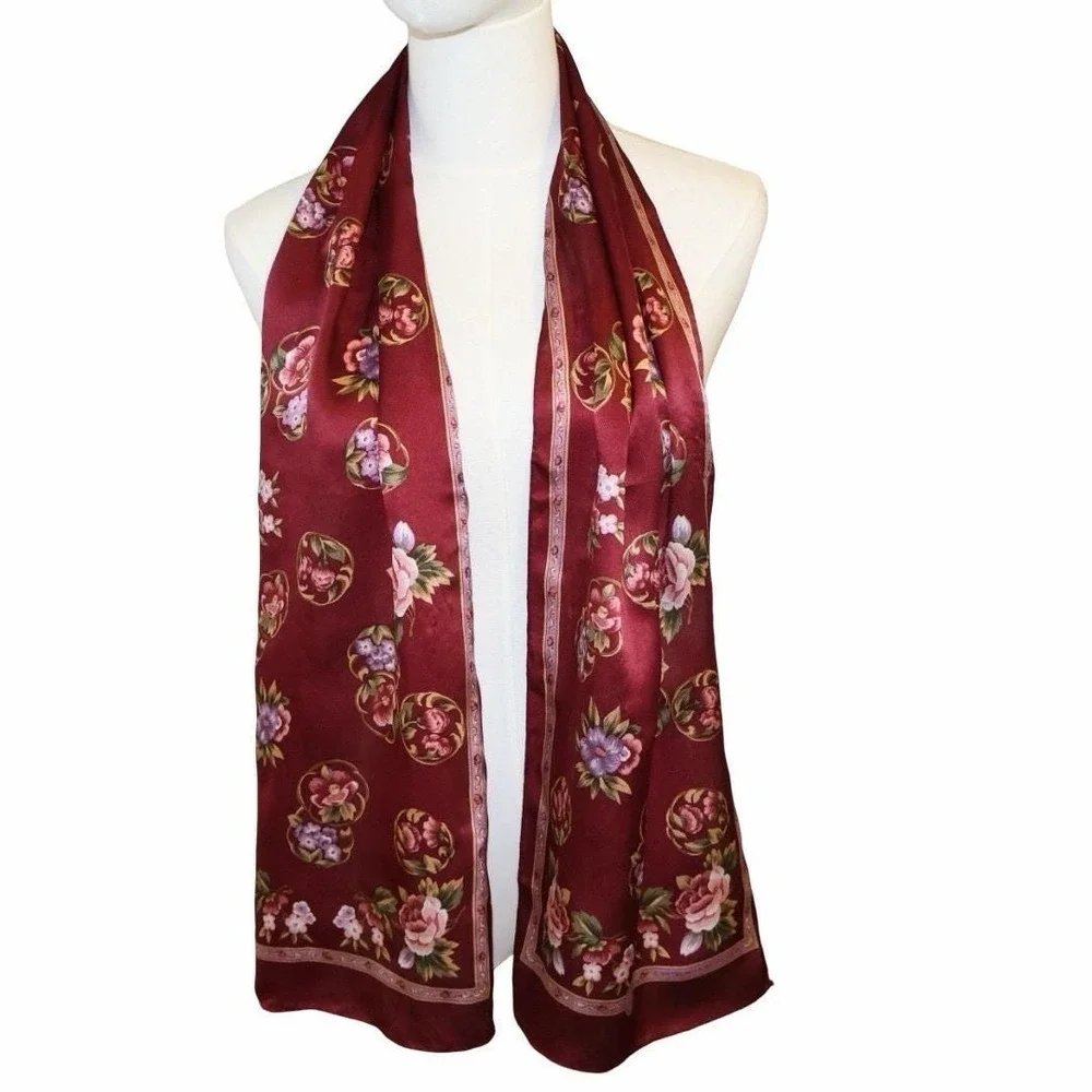 Vintage‎ ECHO Museum Collection Silk Scarf. Smithsonian Institution 1993 Floral